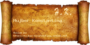 Hujber Konstantina névjegykártya